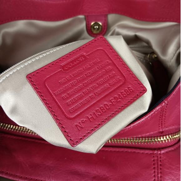 Red Coach Campbell Leather Hobo Shoulder Bag - Picture 3 of 11